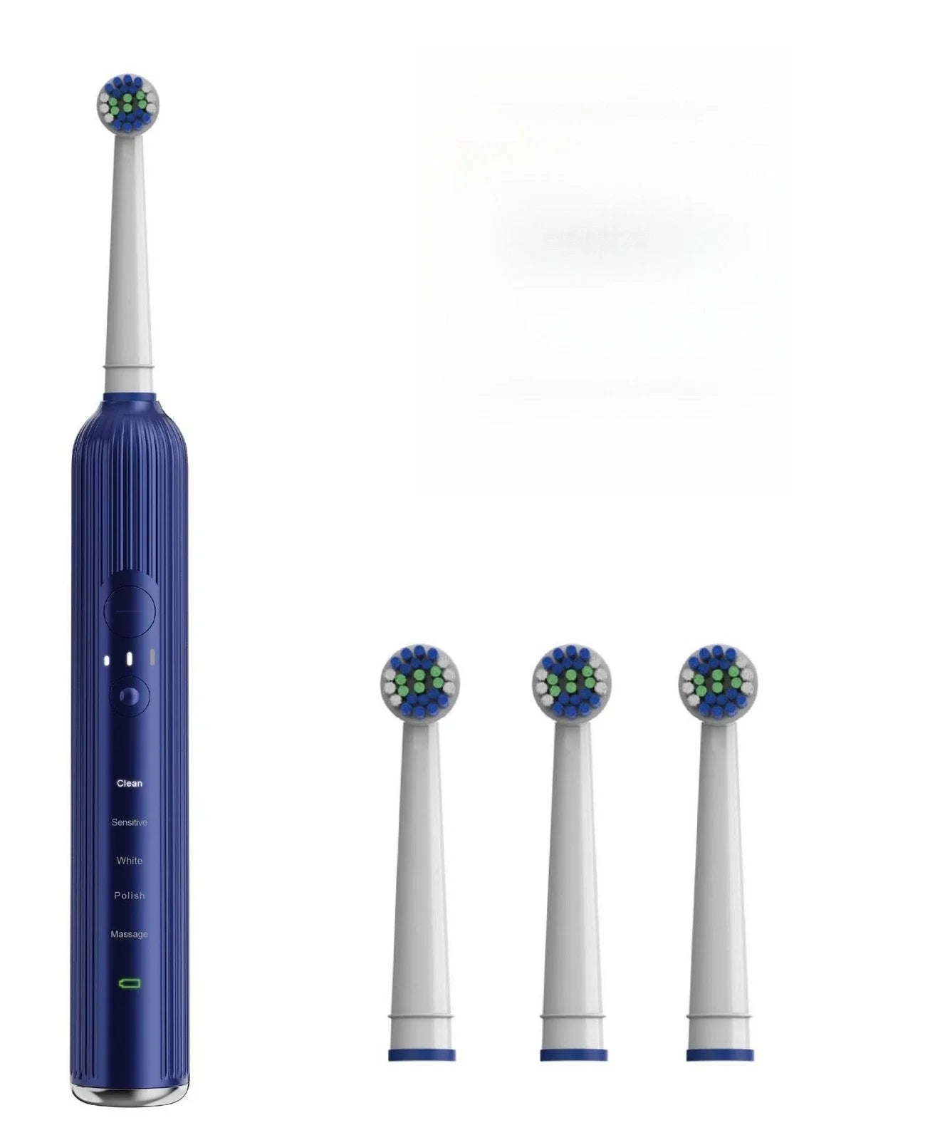 Round Head Rotating Sonic Electric Toothbrush with 3 Brush Heads and Travel Box